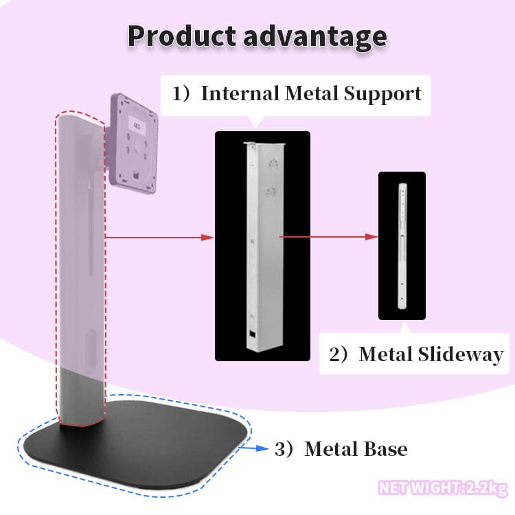 Black Metal Base Tilt Monitor Stand XY-2999pro